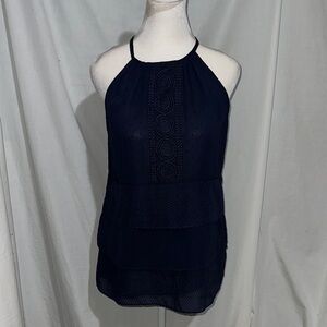 Elegant Navy Halter Top by White House Black Market size xs